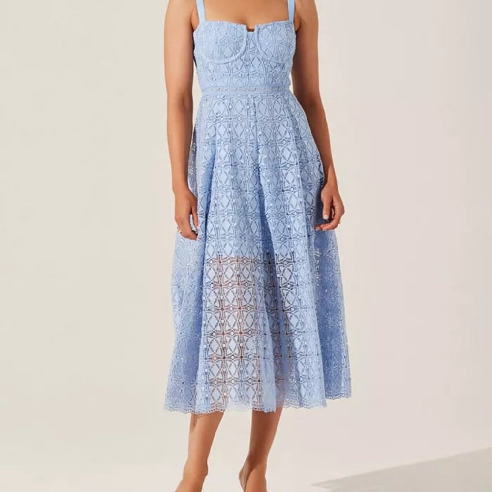 Tenna Lace Bustier Midi Dress
